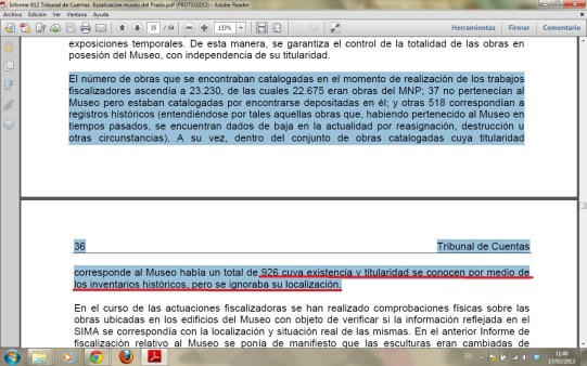 paginas 35 y 36 del informe del Tribunal de Cuentas