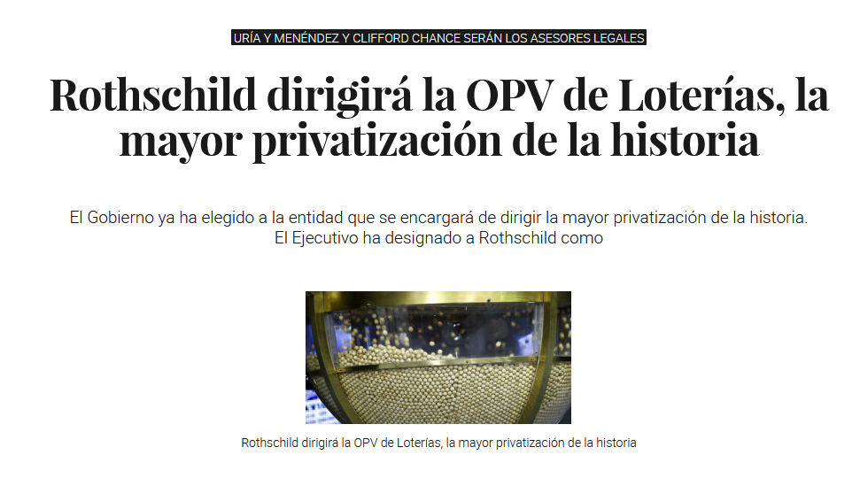 Screenshot_2019-12-24 Rothschild dirigirá la OPV de Loterías, la mayor privatización de la historia