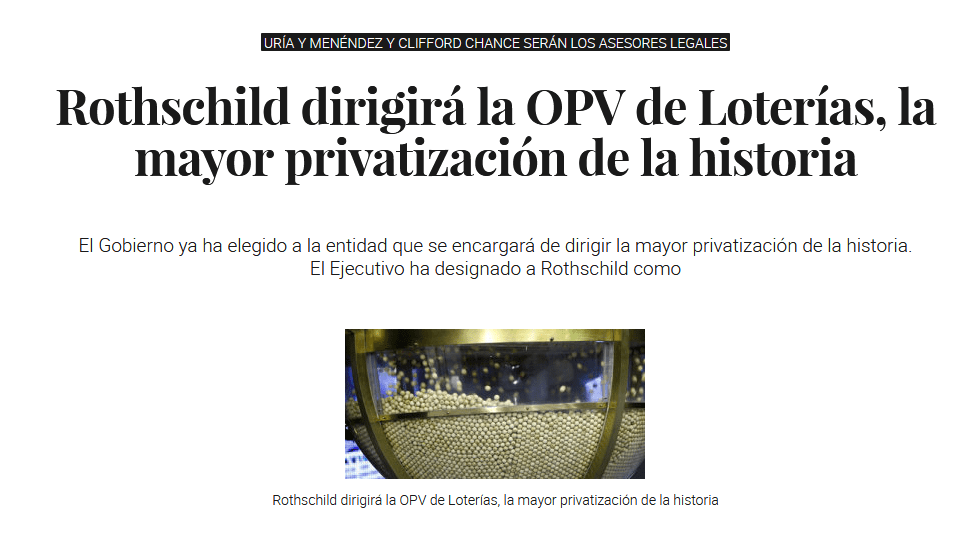 Screenshot_2019-12-24 Rothschild dirigirá la OPV de Loterías, la mayor privatización de la historia